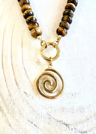 Sela Tigers Eye Stone Necklace | Beaded Jewellery | Monday's Child