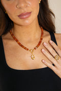 Sela Red Agate Stone Necklace | Monday's Child