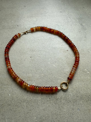 Sela Red Agate Stone Necklace | Monday's Child