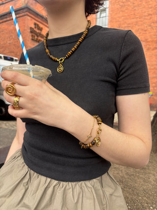 Sela Tigers Eye Stone Necklace | Beaded Jewellery | Monday's Child