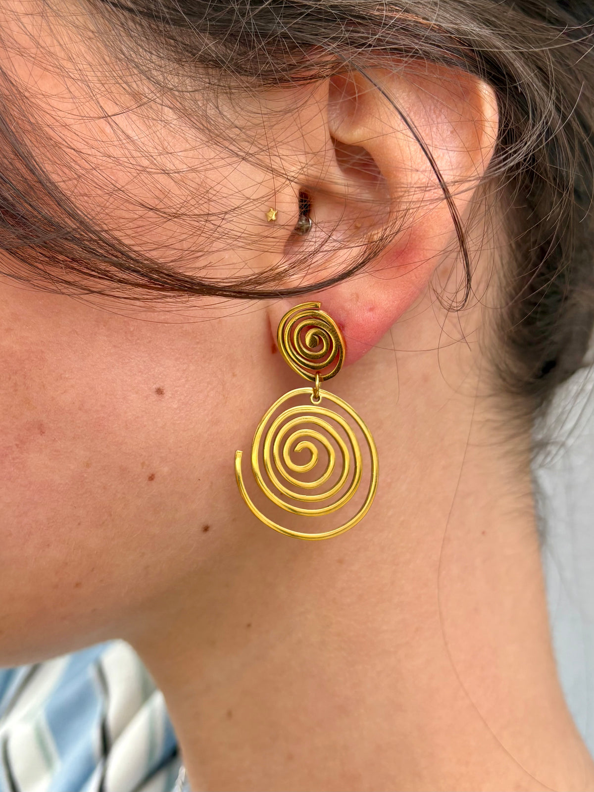 Koru Spiral Earrings | Gold | Monday’s Child