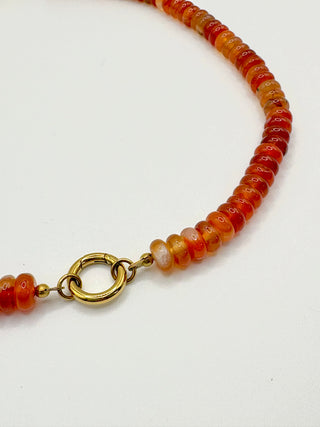 Sela Red Agate Stone Necklace | Monday's Child