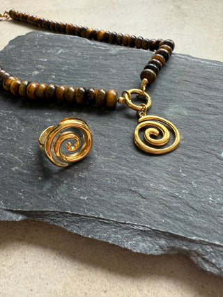 Sela Tigers Eye Stone Necklace | Beaded Jewellery | Monday's Child