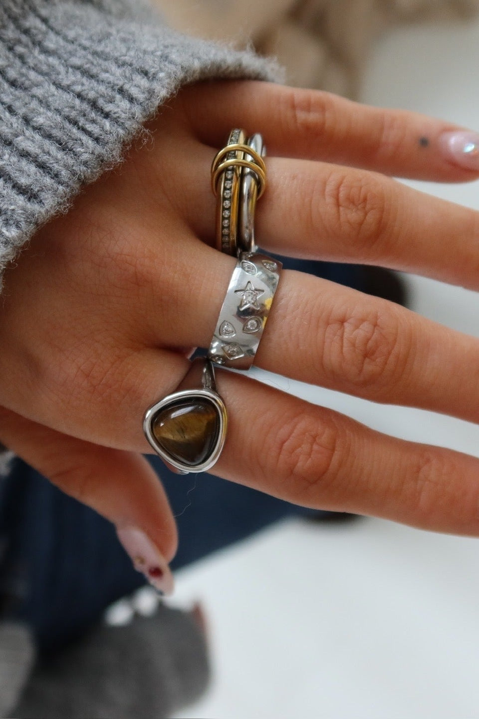 Celeste Silver Ring| Monday's Child


