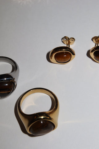 Collette Tigers Eye Studs | Monday's Child Jewellery