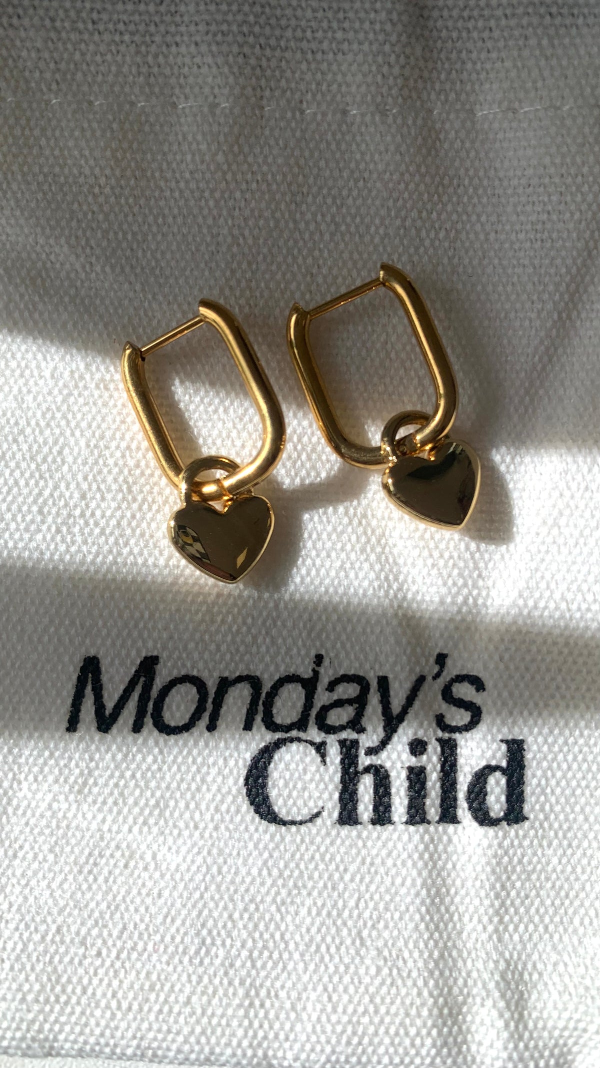 Love Heart Earrings | Mondays Child | Waterproof - Sustainable Jewellery 