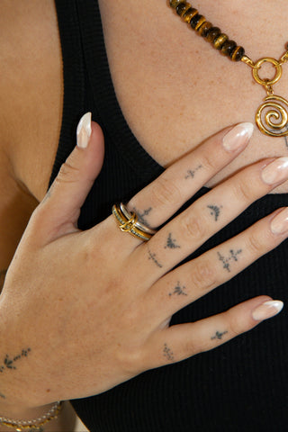 Zoe Stack Ring | 2 Tone Waterproof Ring | Monday's Child 