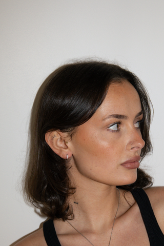 Meave Mini Diamond Huggie | Tarnish Proof Earrings | Monday's Child