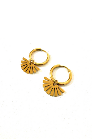 Fan Hoop Earrings| Waterproof Earrings | Monday's Child

