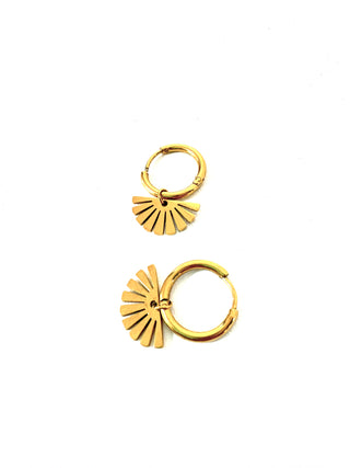 Fan Hoop Earrings| Waterproof Earrings | Monday's Child
