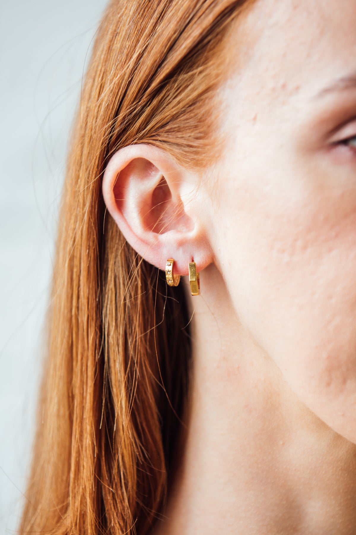 Hex Huggie Earrings | Mondays Child | Waterproof - Sustainable Jewellery  