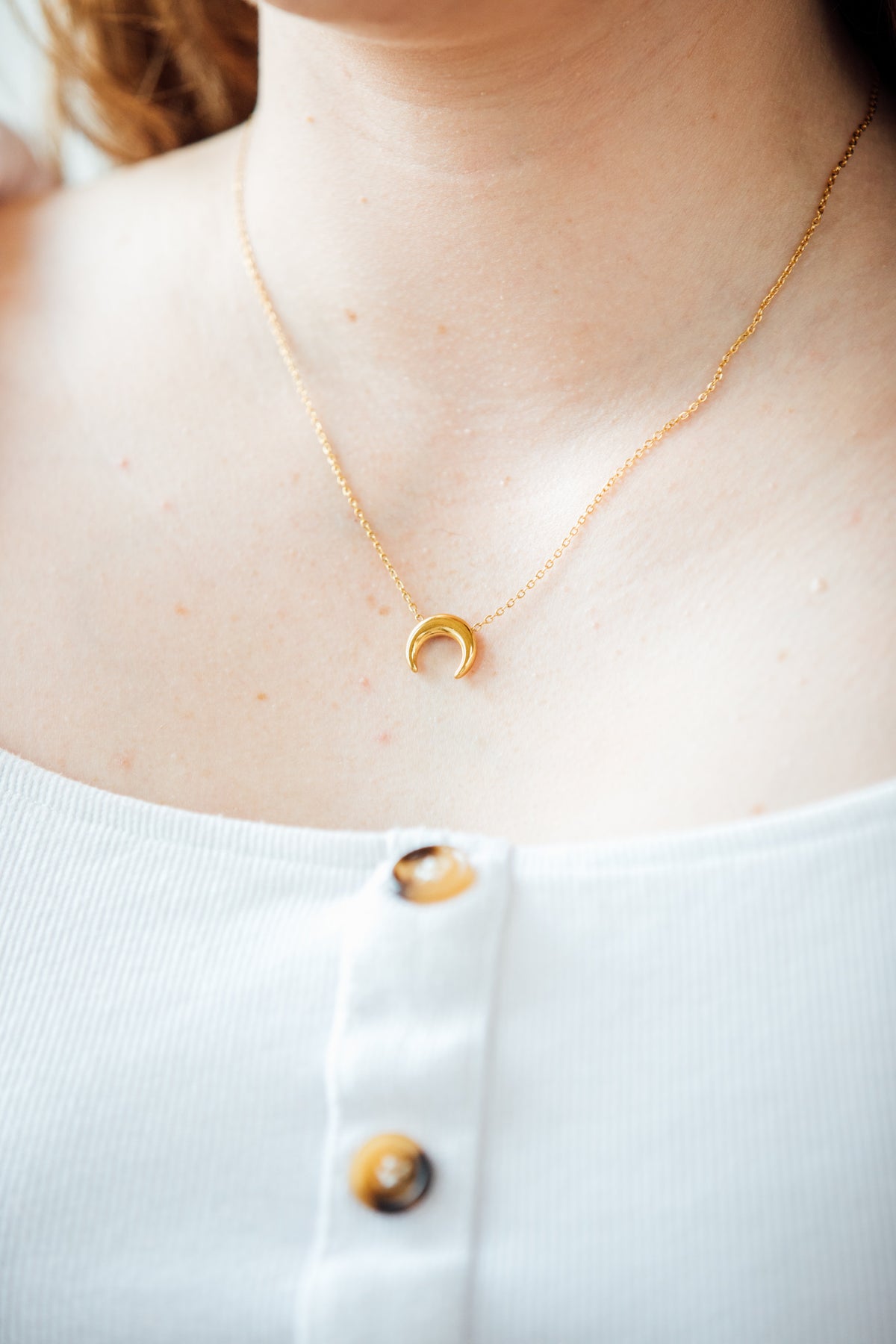 Half Moon Necklace | Mondays Child | Waterproof - Sustainable Jewellery 