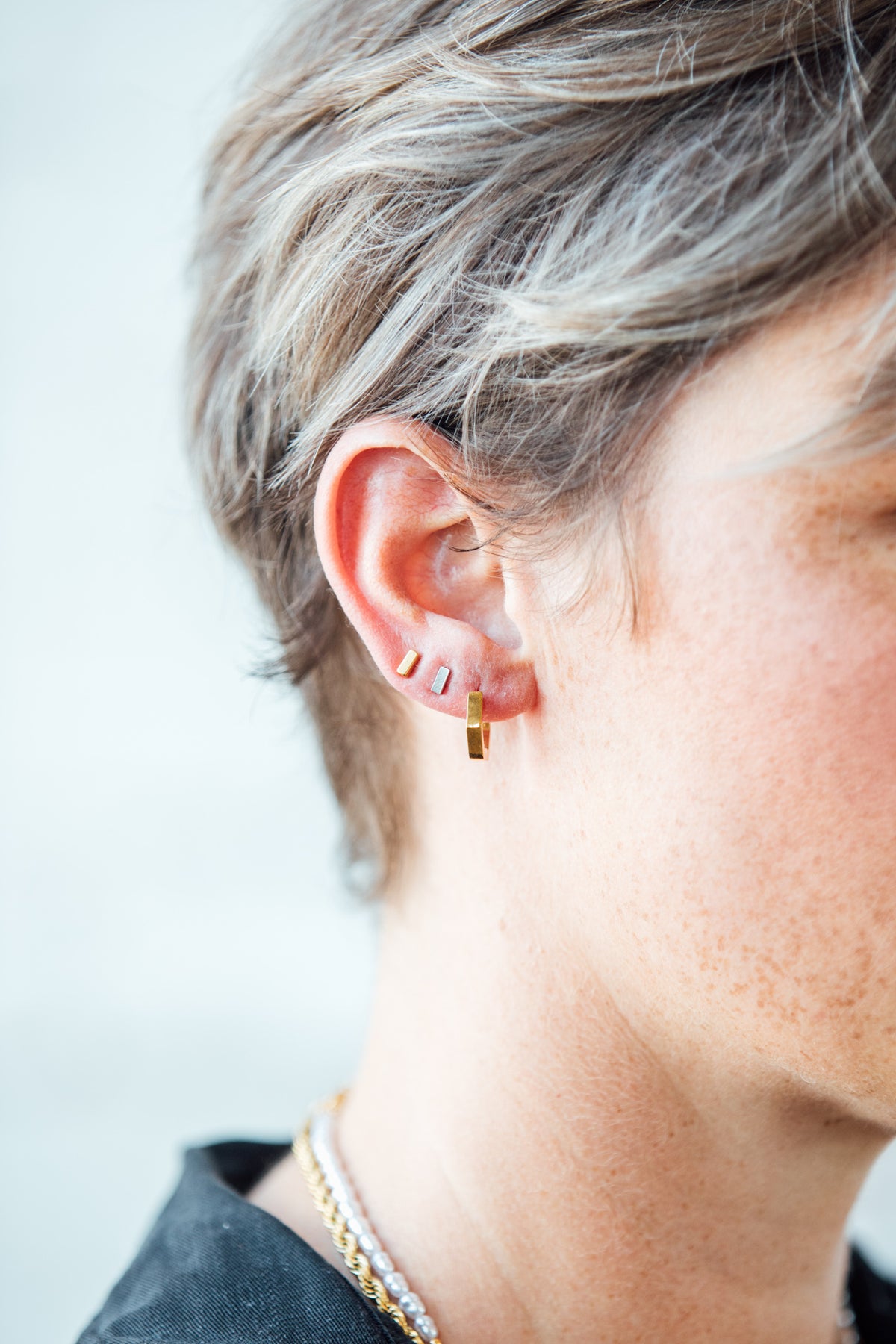 Bar Stud Earrings | Mondays Child | Waterproof - Sustainable Jewellery 