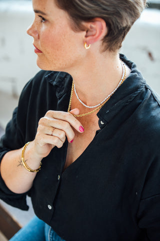 'Not your mothers pearls' Necklace | Mondays Child | Waterproof - Sustainable Jewellery 