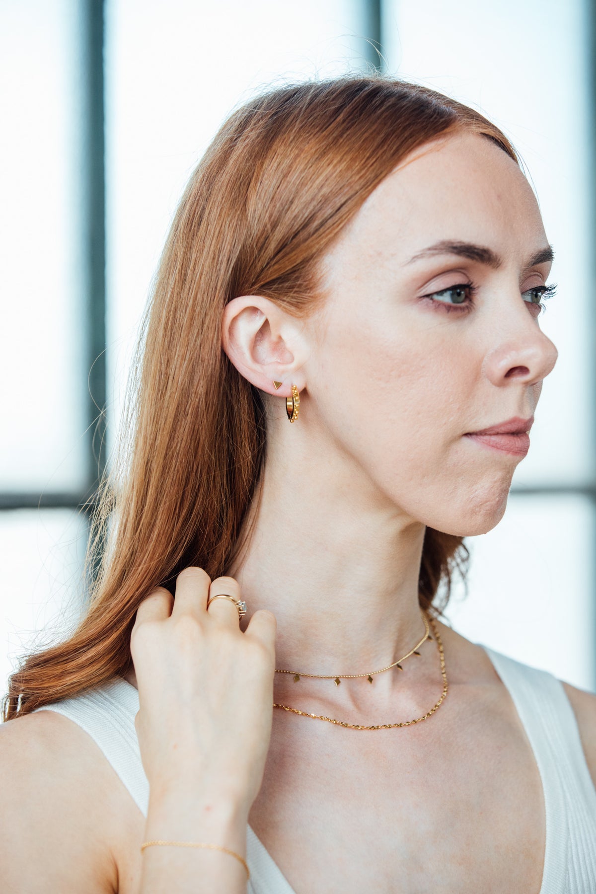 Beaded Huggie Earrings | Mondays Child | Waterproof - Sustainable Jewellery 