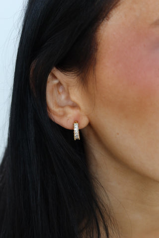 Inez Baguette Diamond Hoop | Monday's Child Jewellery