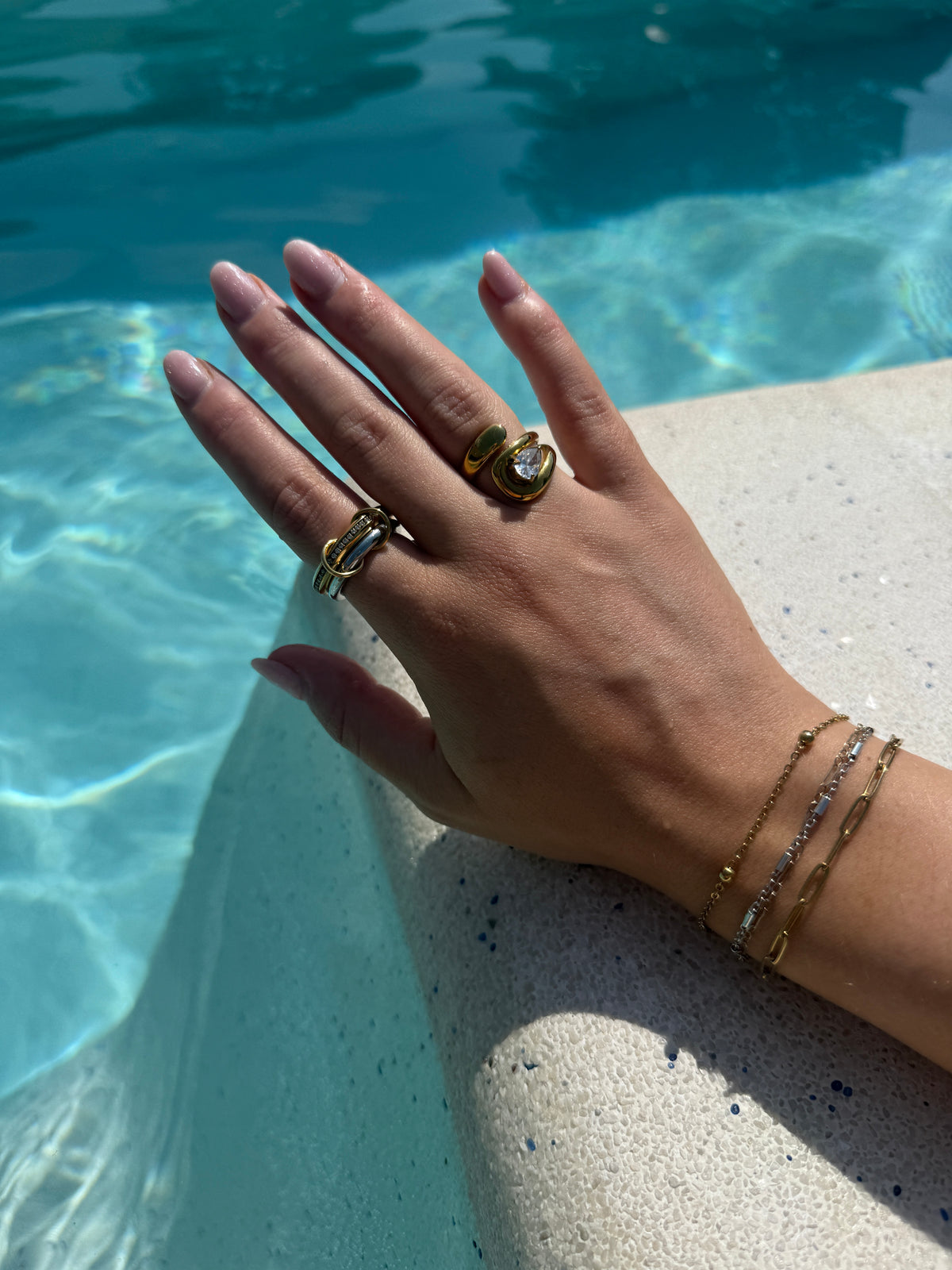 Zoe Stack Ring | 2 Tone Waterproof Ring | Monday's Child 