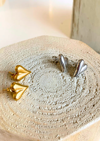 Bea Heart Stud Earrings | Mondays Child | Waterproof - Sustainable Jewellery 