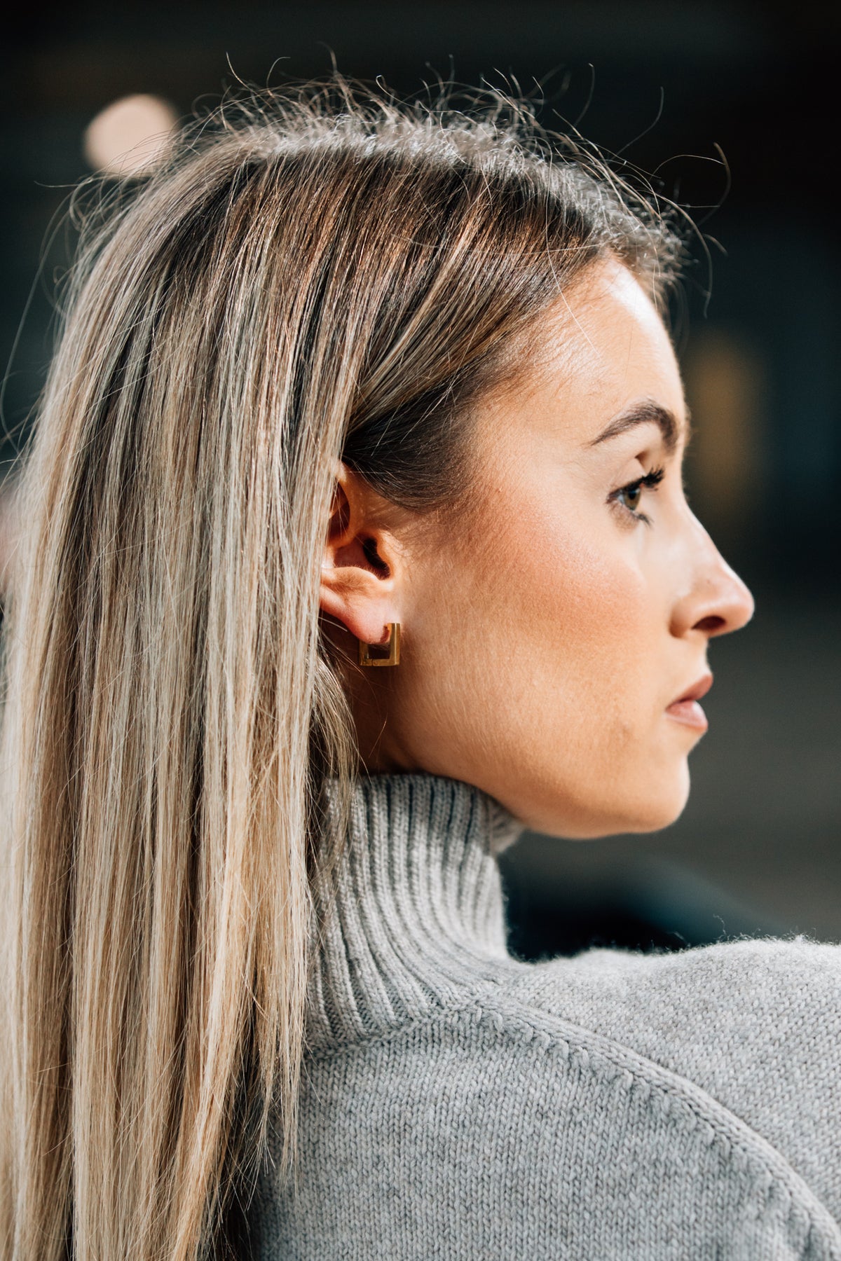 Square Huggie Earrings | Mondays Child | Waterproof Jewellery