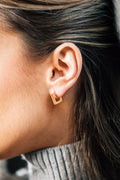 Square Huggie Earrings | Mondays Child | Waterproof Jewellery