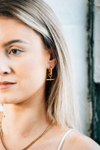 T Bar Hoop | Mondays Child | Waterproof - Sustainable Jewellery 