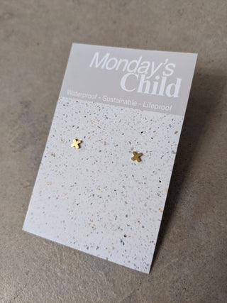 X Studs | Mondays Child | Waterproof - Sustainable Jewellery 